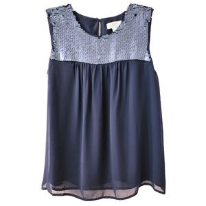 J. CREW Gray Sequin Tank Blouse